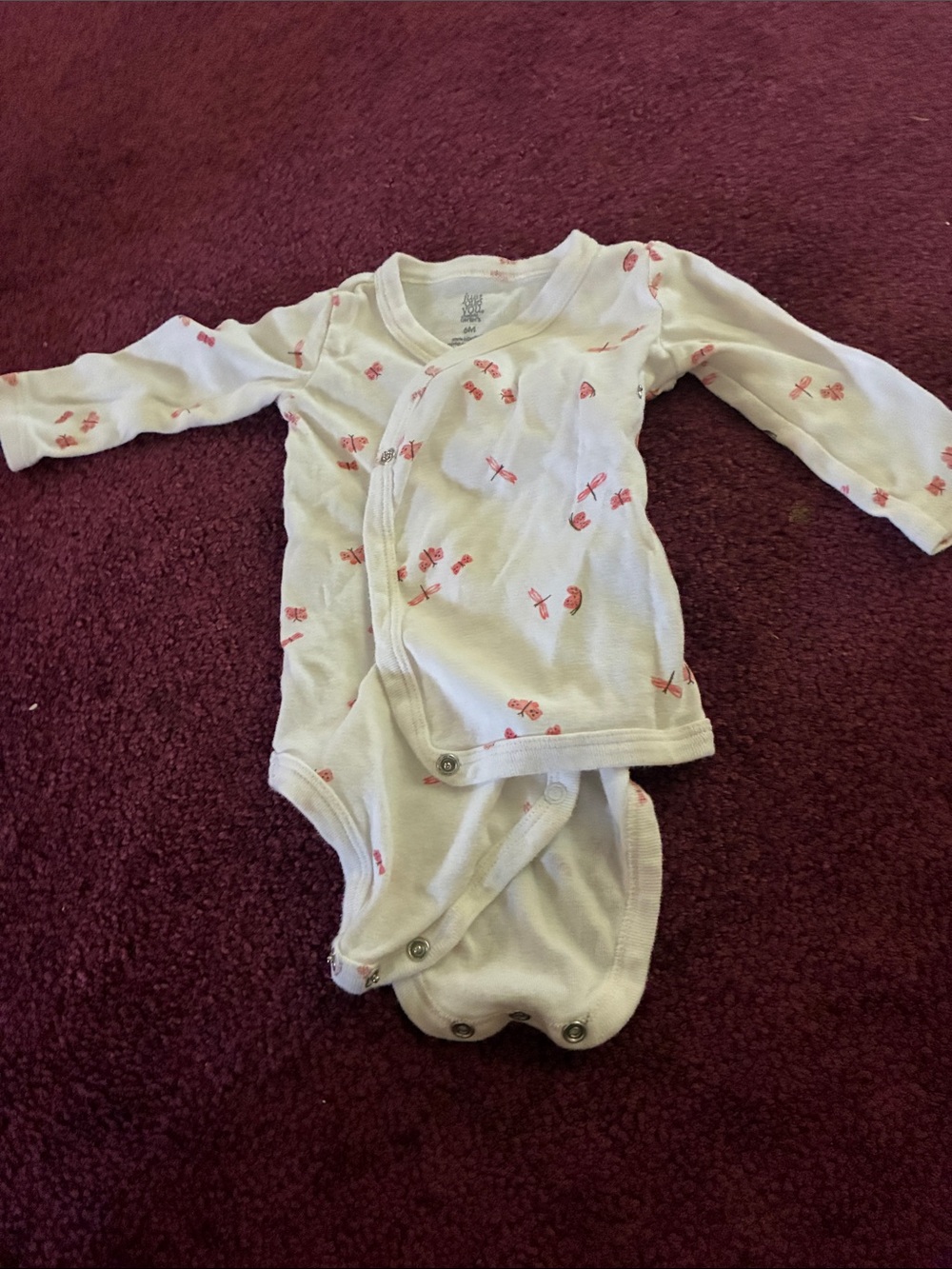 Carter's White Baby One-Piece with Pink Bow Print